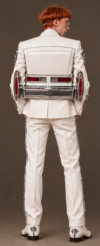 The suit from behind: trunk, taillights and bumper