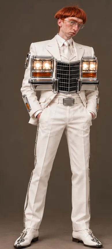 Milton Bumford in his headlight suit, front